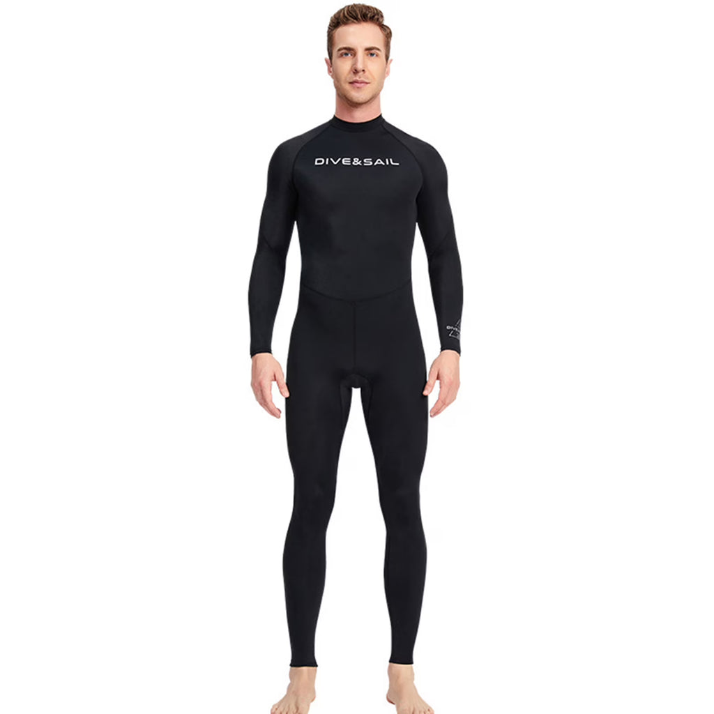 Men One Piece Swimsuit with Back Zipper Quick Dry Long Sleeve Surf Suit X6811