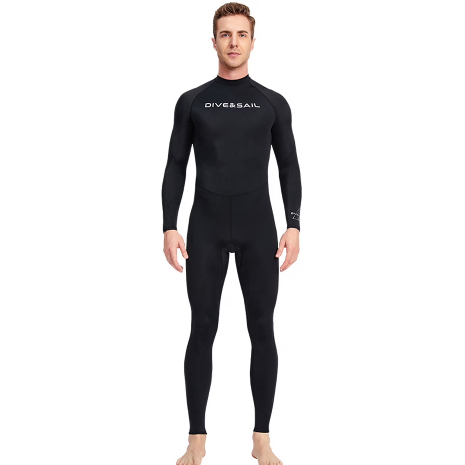 Men One Piece Swimsuit with Back Zipper Quick Dry Long Sleeve Surf Suit X6811