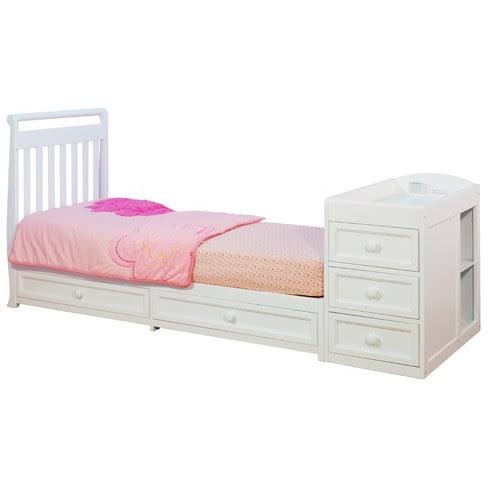 2-in-1 Convertible Crib and Changer, White Y47605