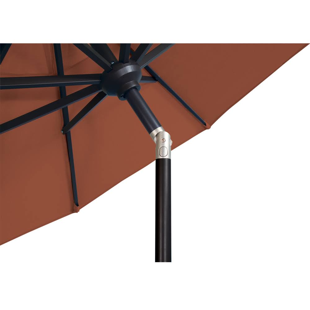 9 Foot Octagon Push Button Tilt Umbrella Jockey Red Black W1182