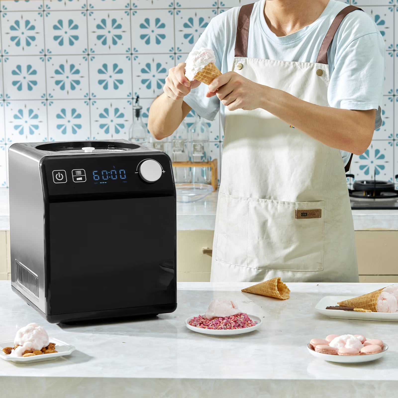 2 Quart Automatic Ice Cream Machine Electric Yogurt Gelato Maker Black S2677