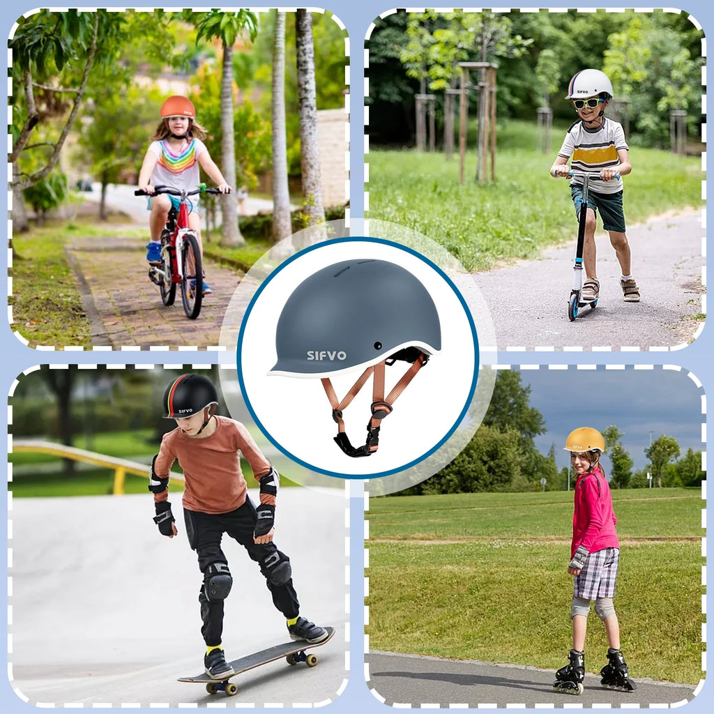 Kids Bike Helmet Skateboard Helmet Scooter Helmet Adjustable Durable（51-57cm） M475316