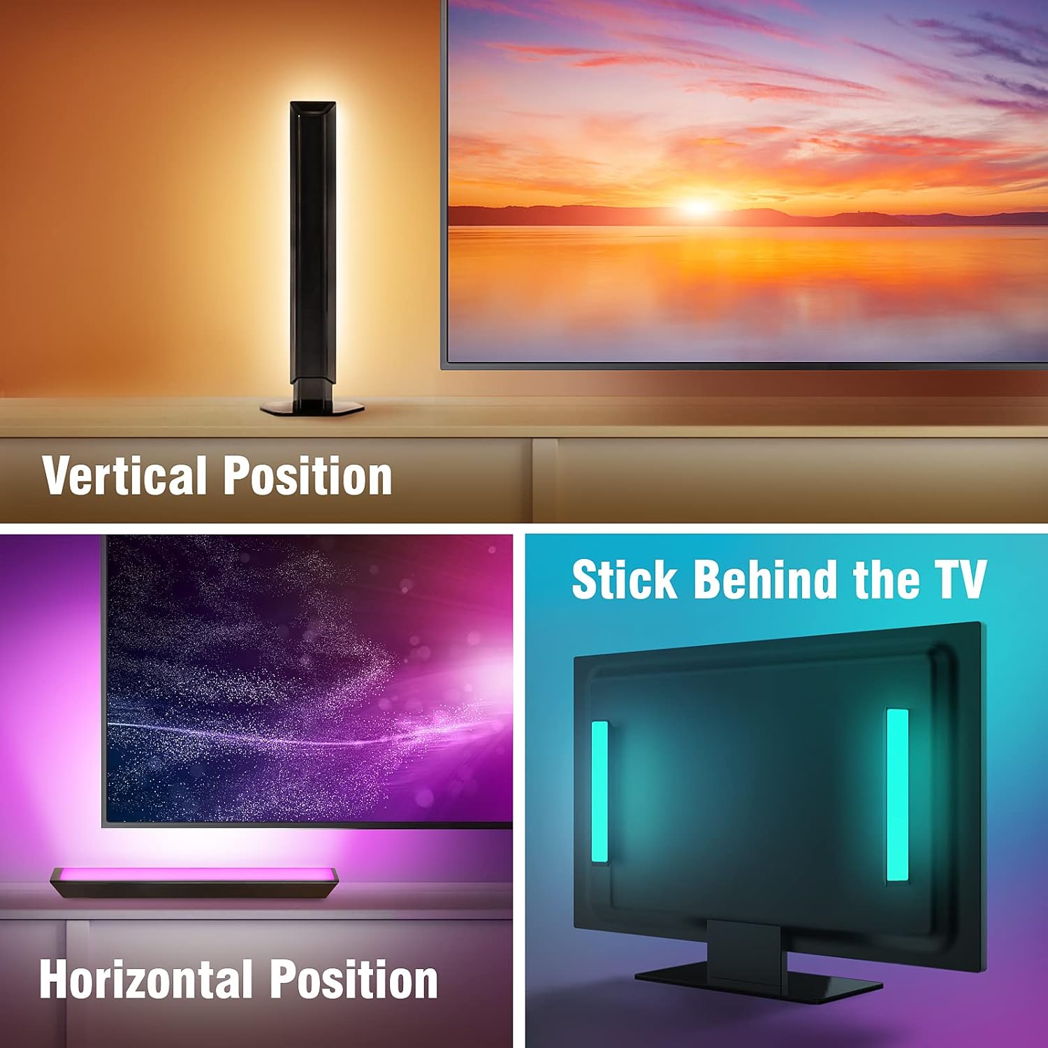 Smart LED Light Bars, RGBW Ambient TV Lighting, Wi-Fi LED Bar Lights, Pack of 2 D80314