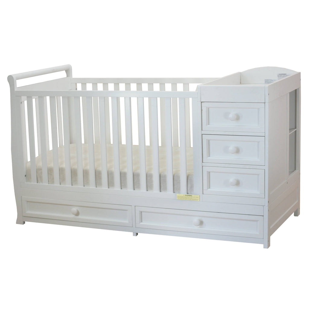 2-in-1 Convertible Crib and Changer, White Y47605
