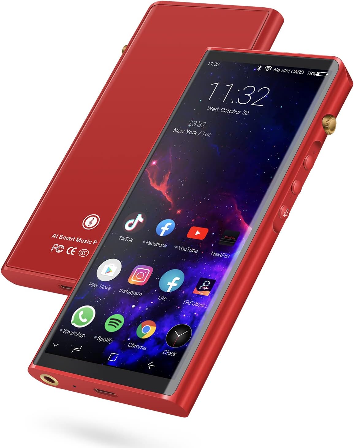 MP3 Player with Bluetooth and WiFi, 4.82 Touch Screen Portable Hi-Fi Lossless Music Video Player Support 128GB Extended Memory and SIM Card L469