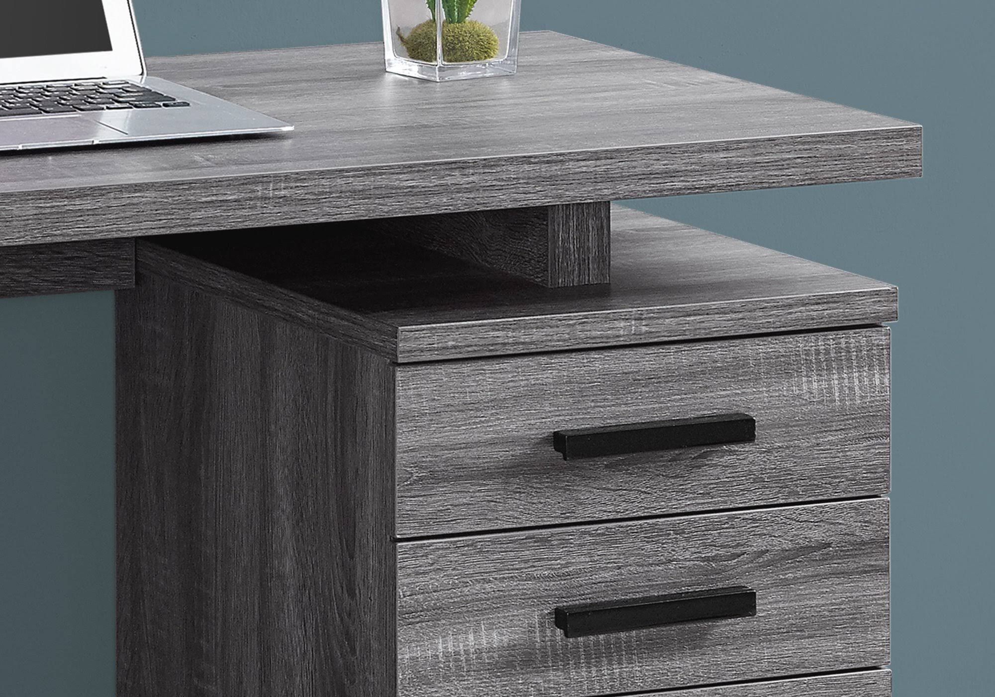 Grey Reclaimed Wood Computer Desk J1891