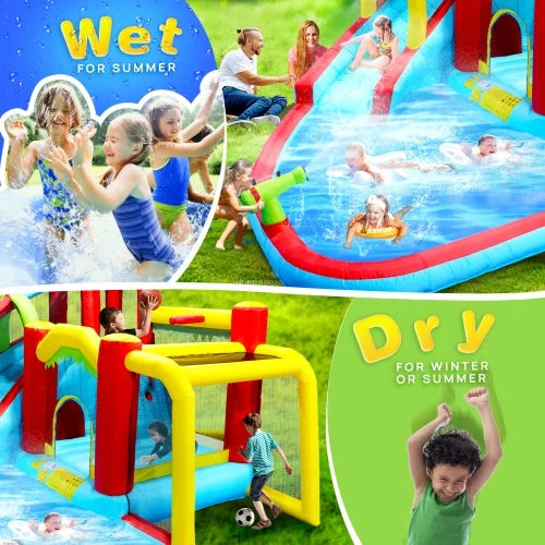 7 in1 Inflatable Water Park Bouncer with Splash Pool F9017