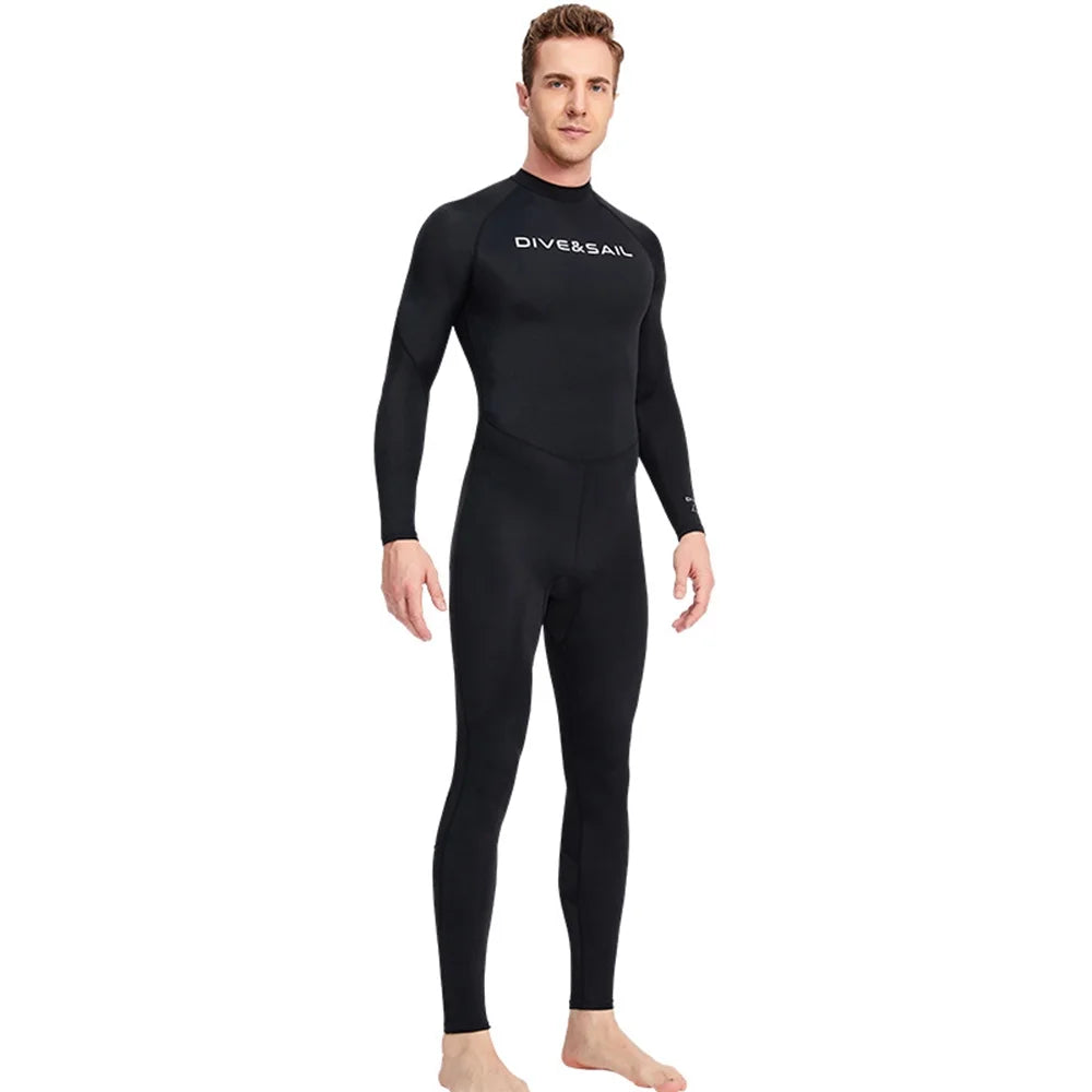 Men One Piece Swimsuit with Back Zipper Quick Dry Long Sleeve Surf Suit X6811