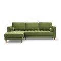 Green Tufted Velvet Left Sectional Sofa J3440
