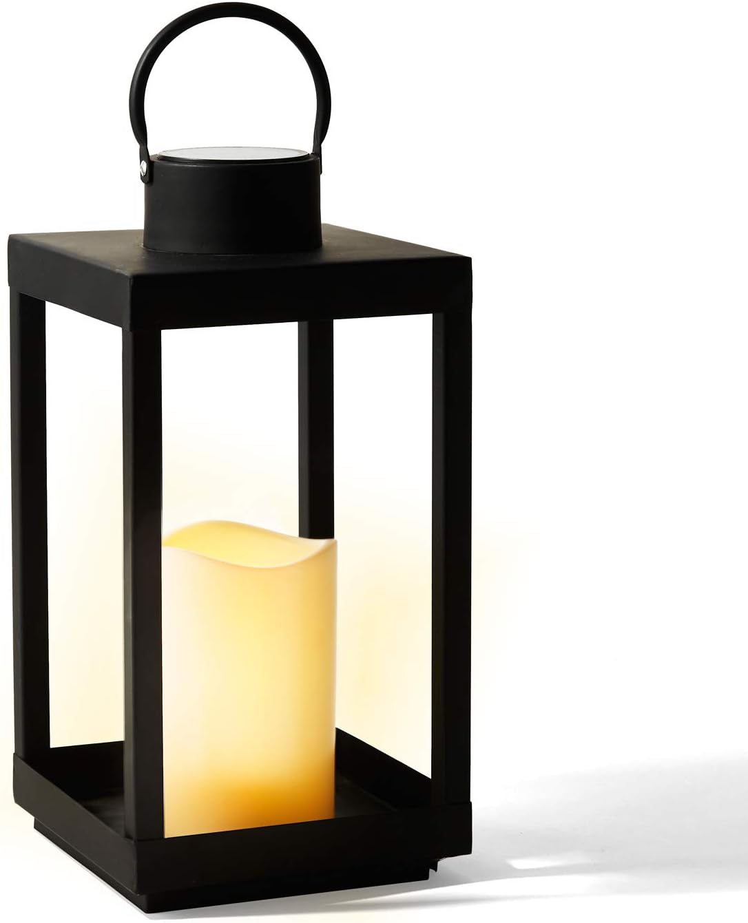 Matte Black Metal Candle Holder Lantern Y4543