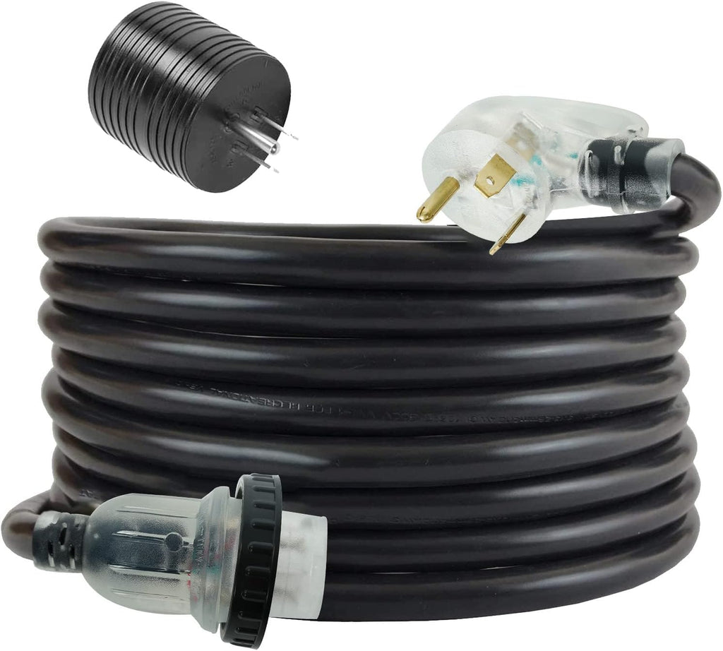 25FT 30 AMP RV Power Cord with Handles 10 Gauge Heavy Duty Weatherproof Electrical Cable B7243