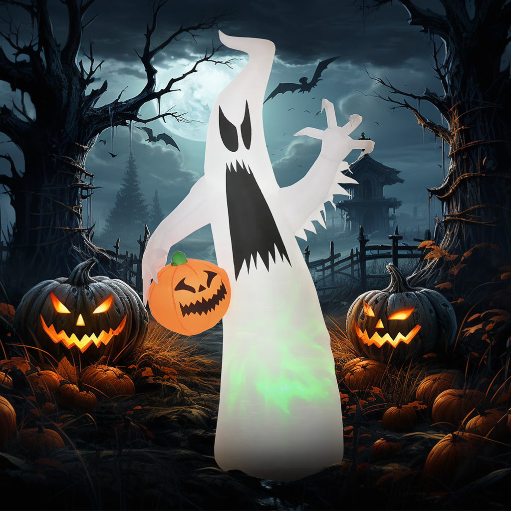 Halloween Inflatables Ghost with Pumpkin LED Yard Decor Z265