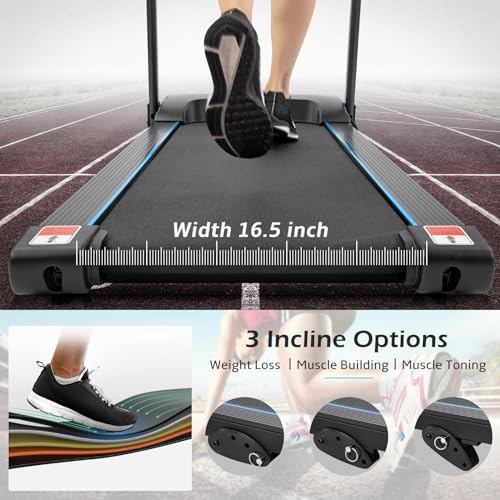 Folding Treadmill with Incline, 330 LBS Weight, 3.5HP Electric T10719