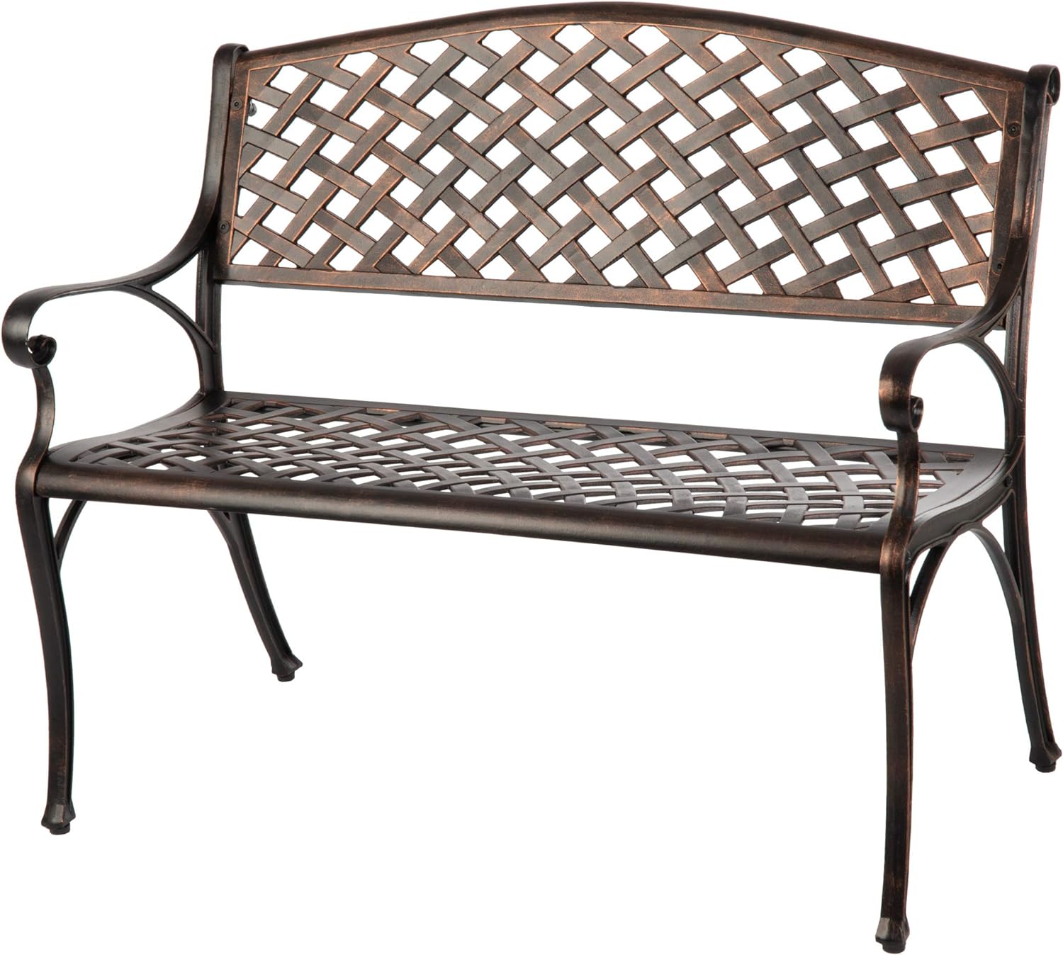 Antique Bronze Cast Aluminum Patio Bench P262845