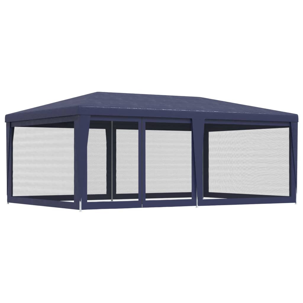 Party Tent with 6 Mesh Sidewalls Blue 19.7'x13.1' HDPE S263365