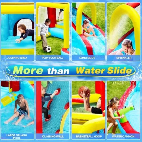 7 in1 Inflatable Water Park Bouncer with Splash Pool F9017
