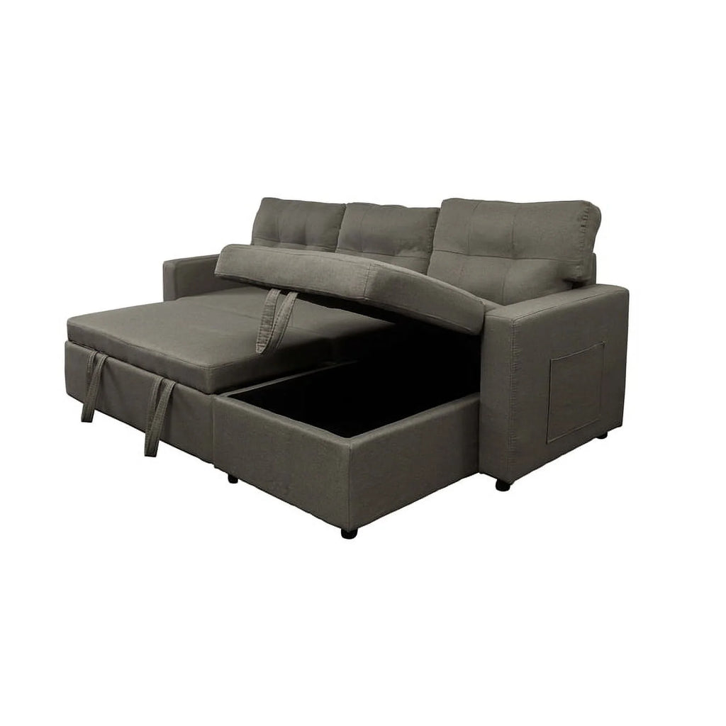 Beige Reversible Sleeper Sofa with Storage I613038