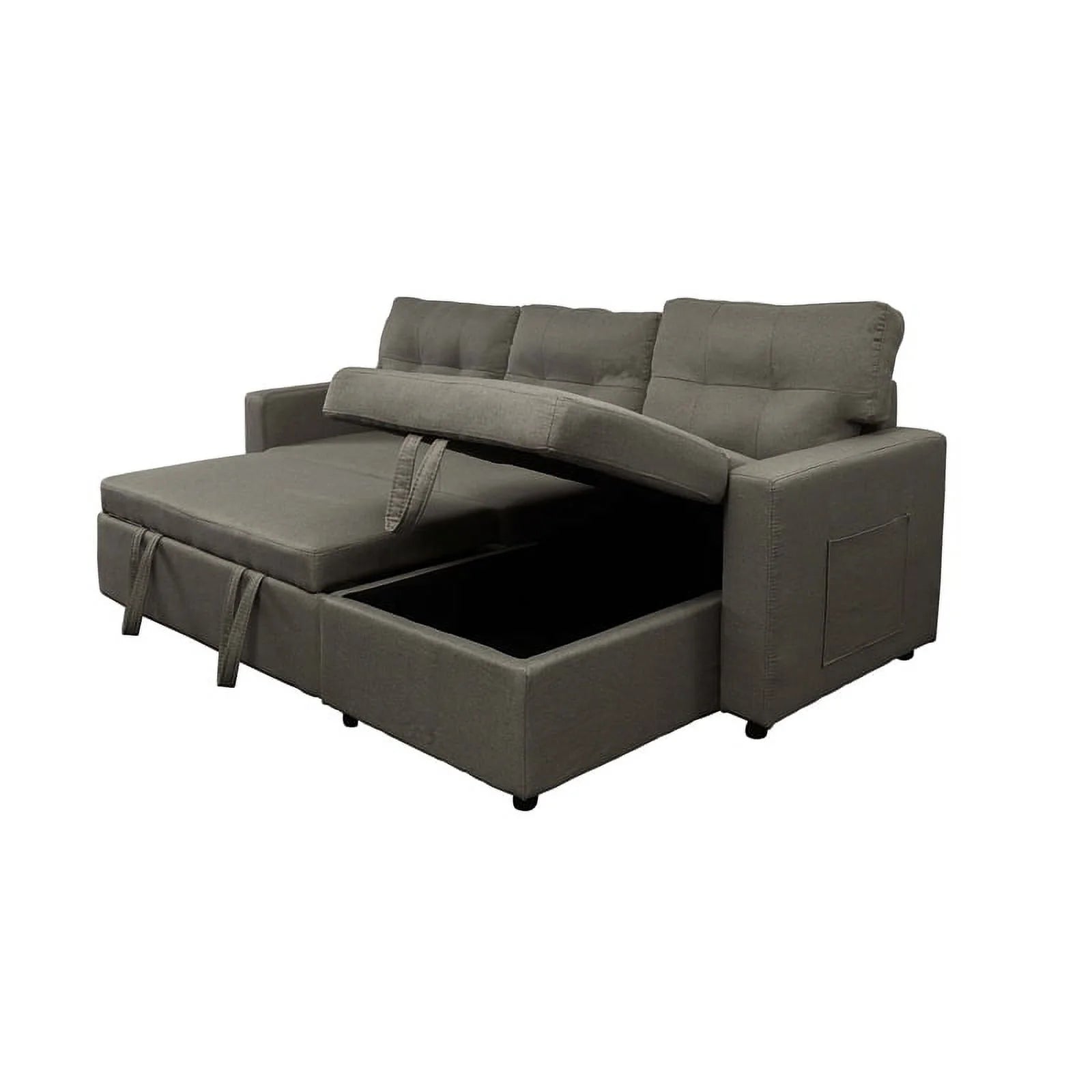 Beige Reversible Sleeper Sofa with Storage I613038