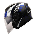 Medium Blue Motorcycle Open Face Helmet with Sun Visor M68062