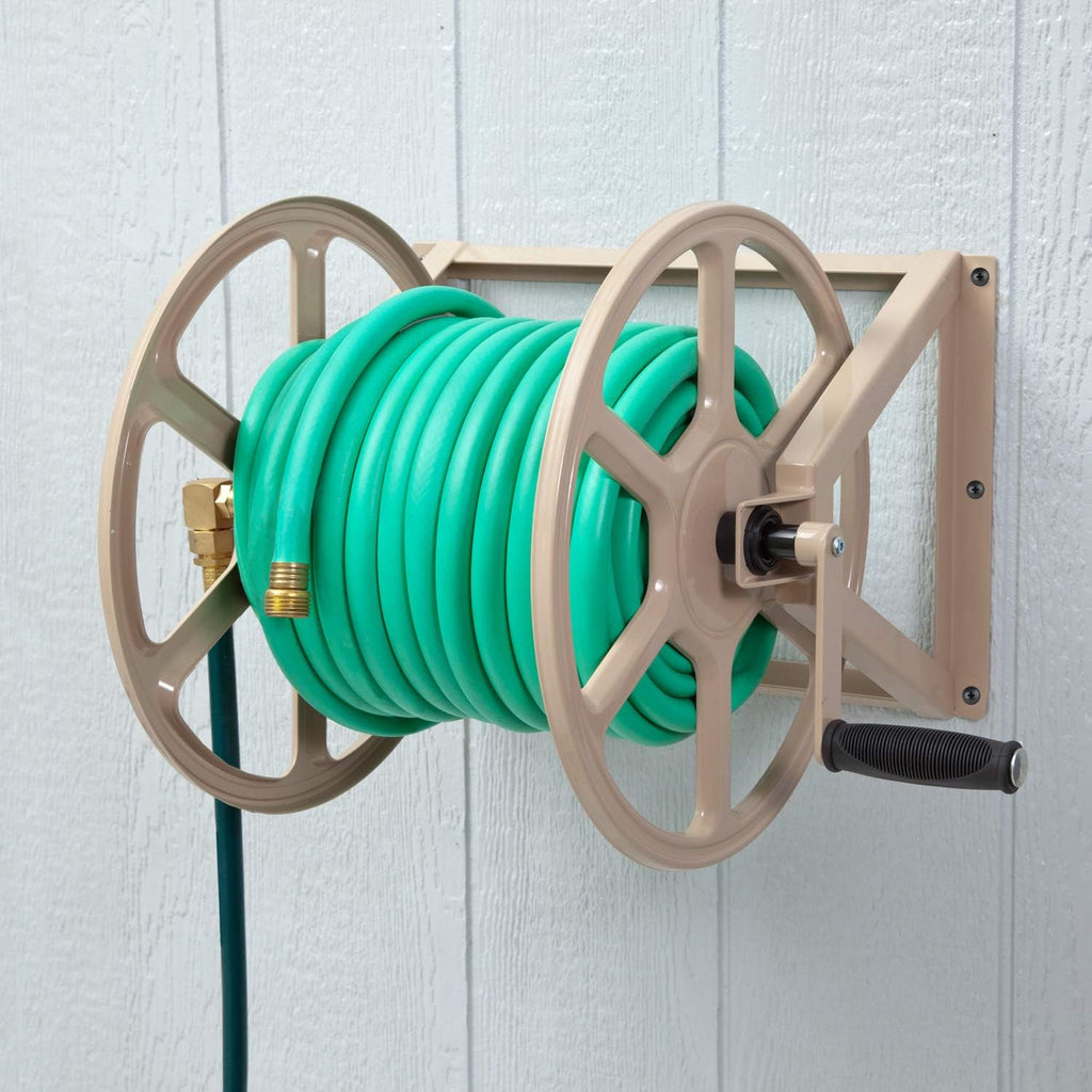 Steel Wall/Floor Mounted Hose Reel, Holds 200-Feet of 5/8-Inch Hose B3252