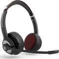 Bluetooth Headset with Microphone ENC Noise Canceling, V5.0 Stereo Wireless Headset with Flip-to-Mute Mic, 22H Talktime, Comfort Wireless/Wired Headphone with Mic for Laptop/Cell Phone/Office Pack of 2 B504