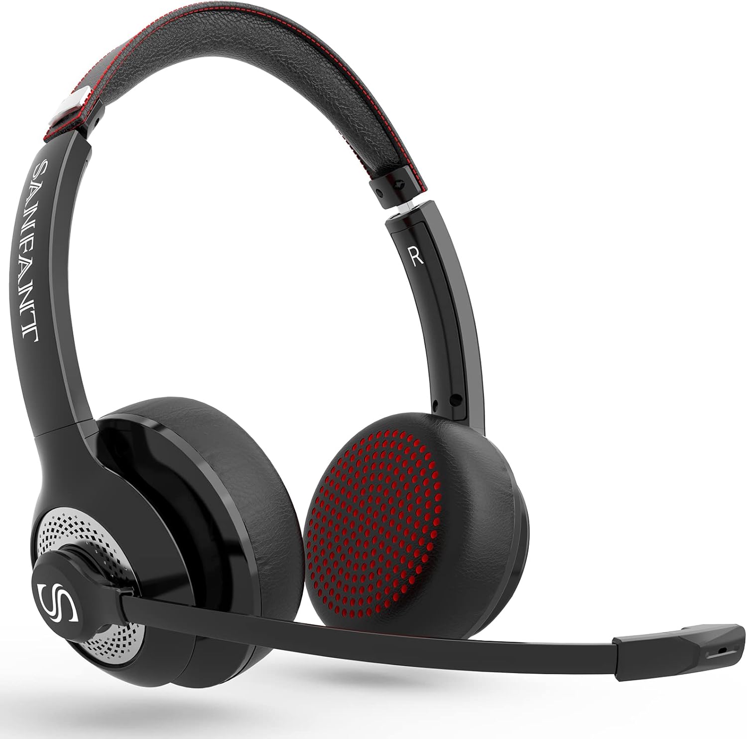 Bluetooth Headset with Microphone ENC Noise Canceling, V5.0 Stereo Wireless Headset with Flip-to-Mute Mic, 22H Talktime, Comfort Wireless/Wired Headphone with Mic for Laptop/Cell Phone/Office Pack of 2 B504