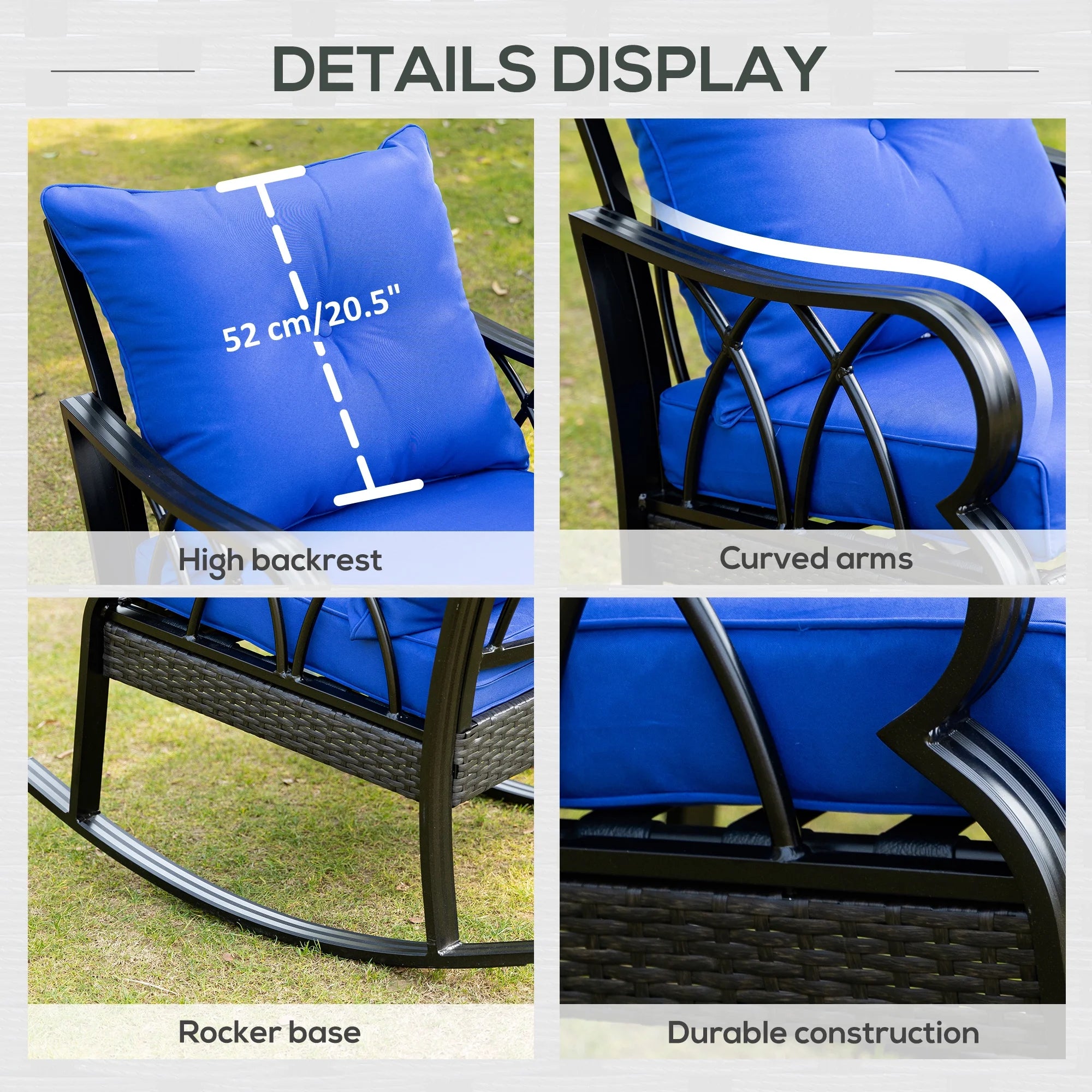 Rattan Rock Chair with Aluminum Frame D5644