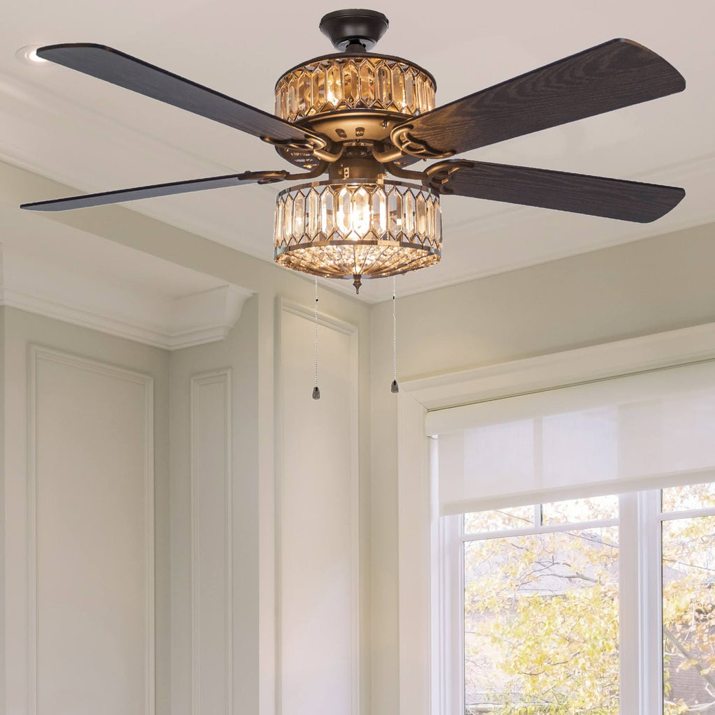Silver Geometric Ceiling Fan X774815