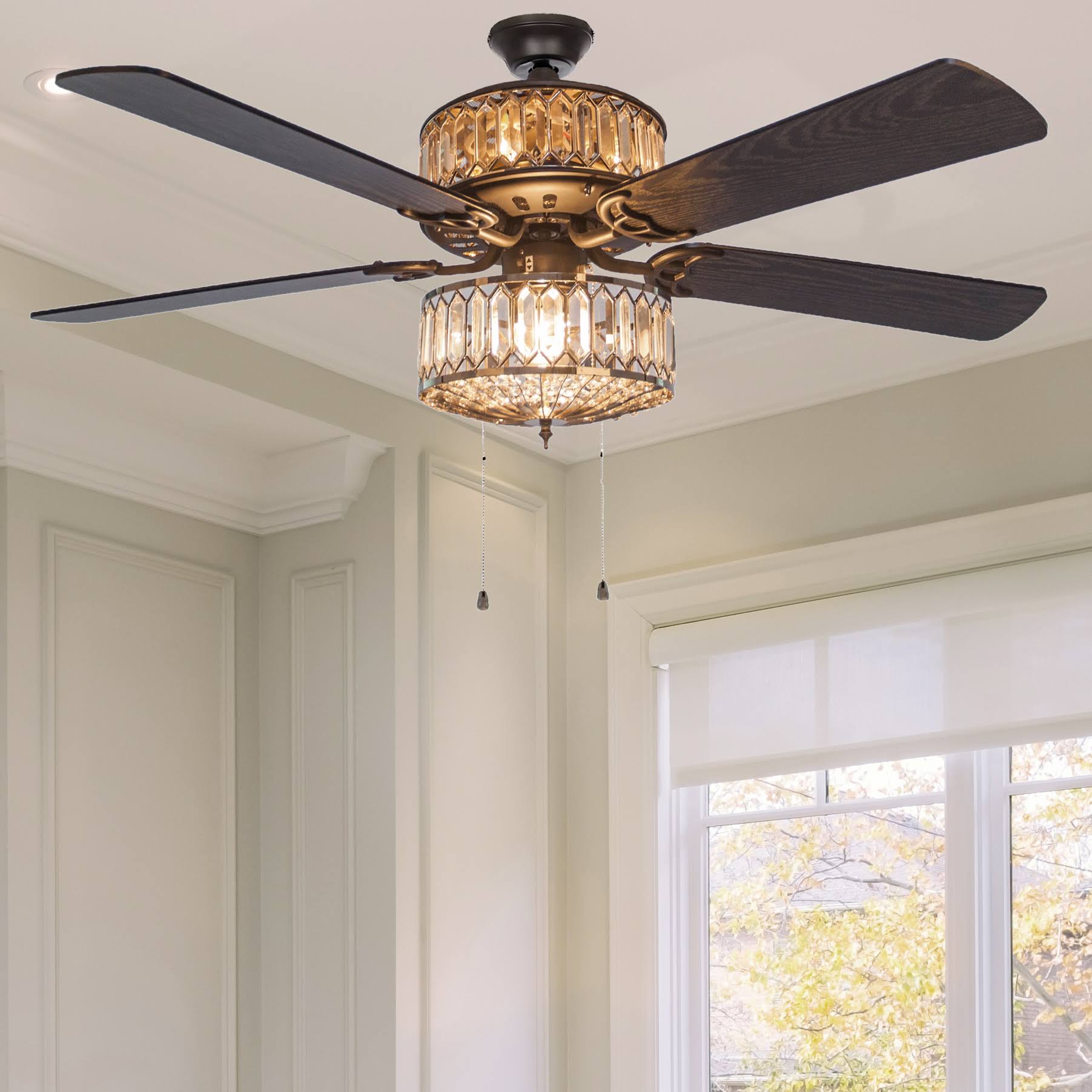 Silver Geometric Ceiling Fan X774815