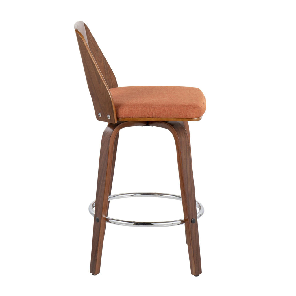 Mid-Century Modern Counter Stool Set Of 2 D445148