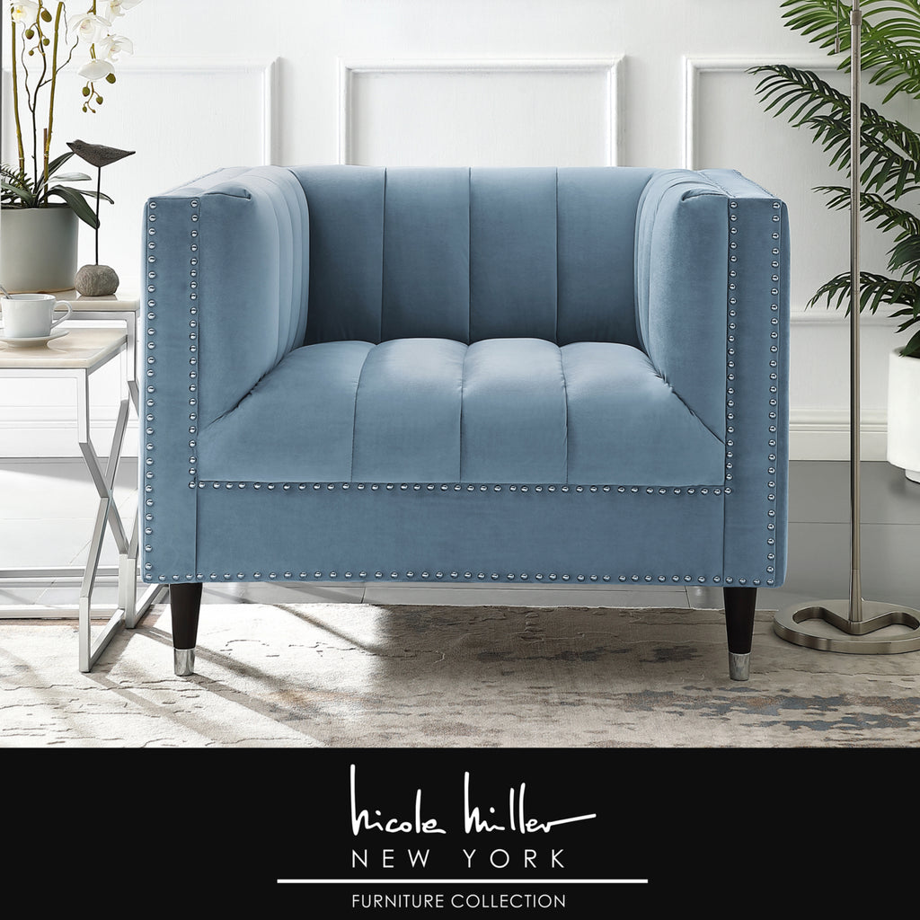 Velvet Club Chair or Sofa with Metal Legs F566