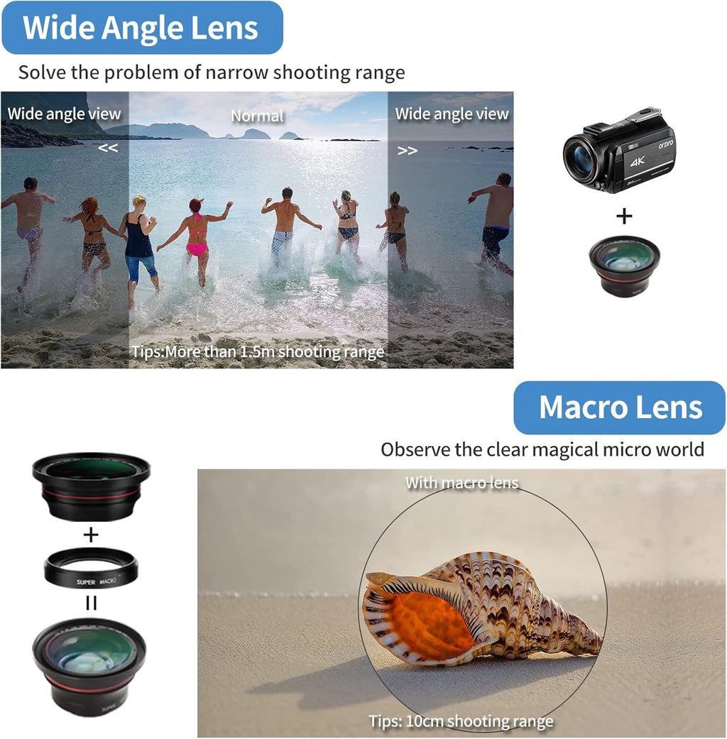 4K 1080P 60FPS Video Camcorder with 30X Zoom Infrared Night Vision X177678