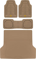 3-Piece Deep Dish Rubber Car Floor Mats with Trunk Cargo Liner F624