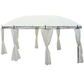 White Steel Frame Garden Canopy Tent Sun Shelter J3974