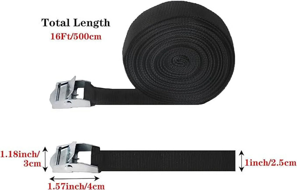12 Packs 16ft Adjustable Cam Buckle Lashing Straps G714890