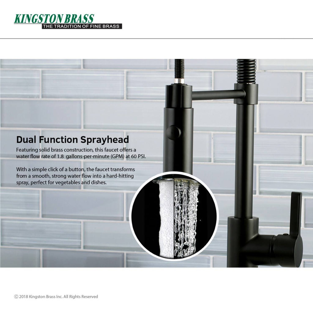 Matte Black Single-Handle Pre-Rinse Kitchen Faucet P6205