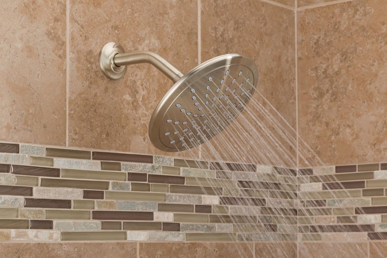 Brushed Nickel Round Rainshower Showerhead Pack of 2 P3629