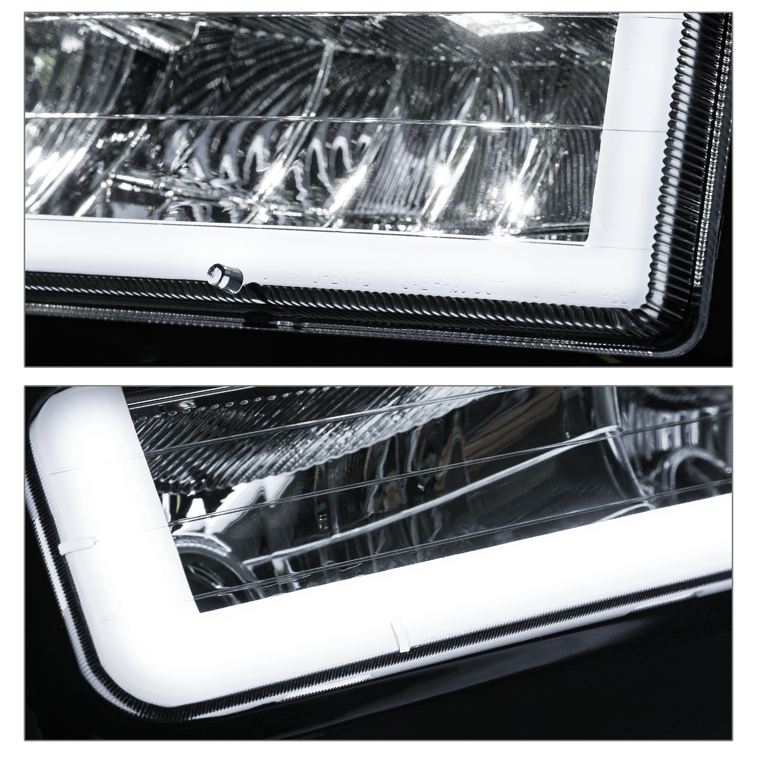 Switchback LED Tube Headlight Assembly with LED Bulbs G7445