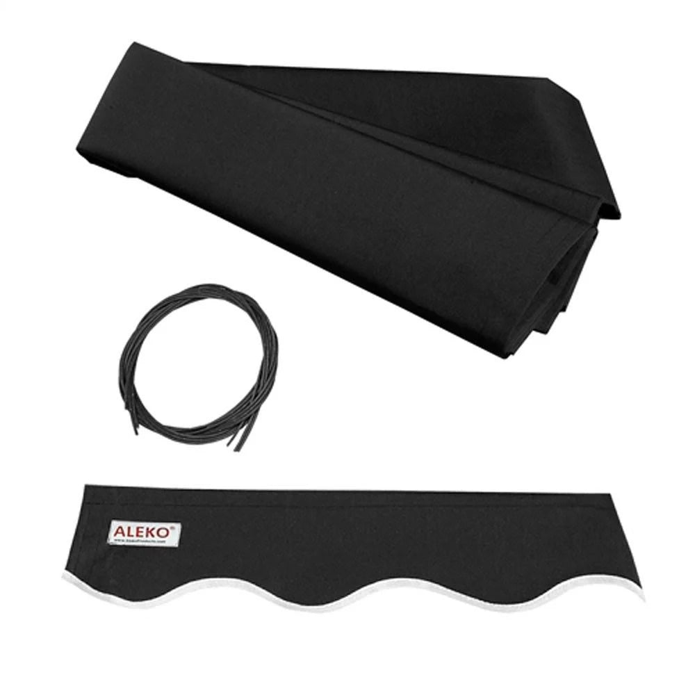 Motorized LED 12 x 10 ft. Half Cassette Retractable Awning Black B35022