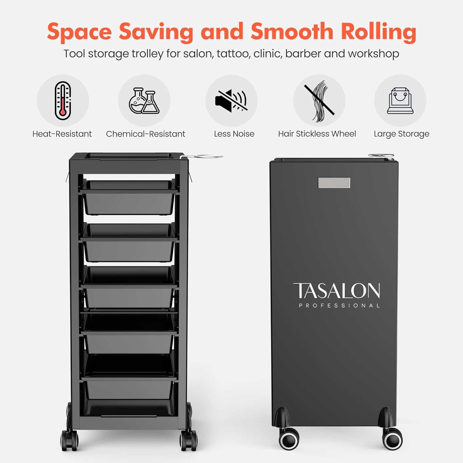 Salon Trolley Cart with 5 Trays H222