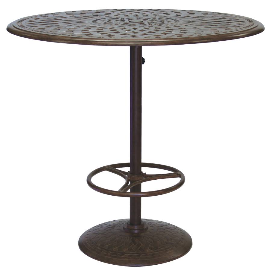 60 Cast Aluminum Round Bar Table Y1014