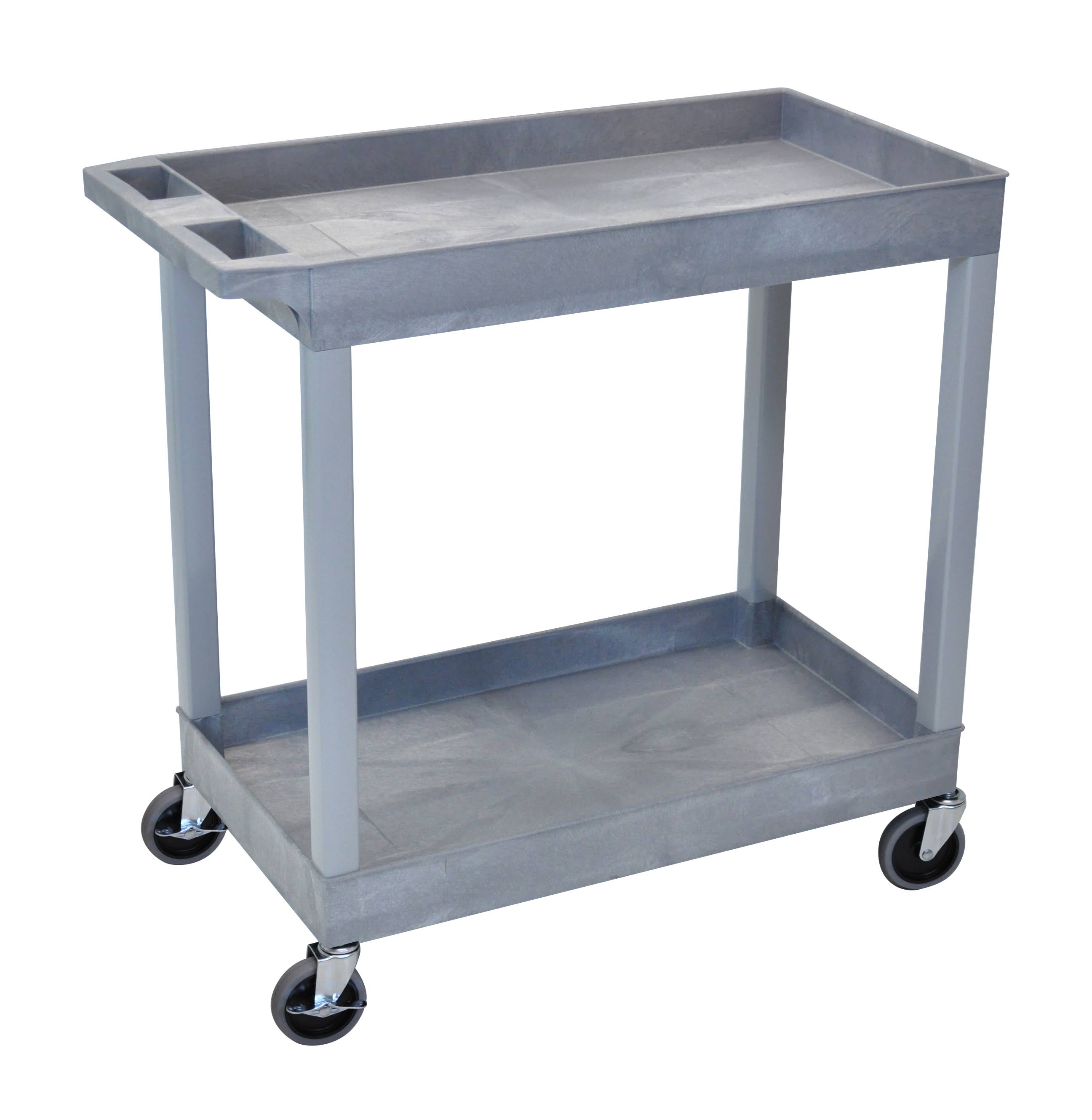 Gray 2-Shelf Tub Cart O832587