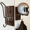 Wooden Motorcycle Helmet Rack & Jacket Hook Hat Storage Display Holder Q2195