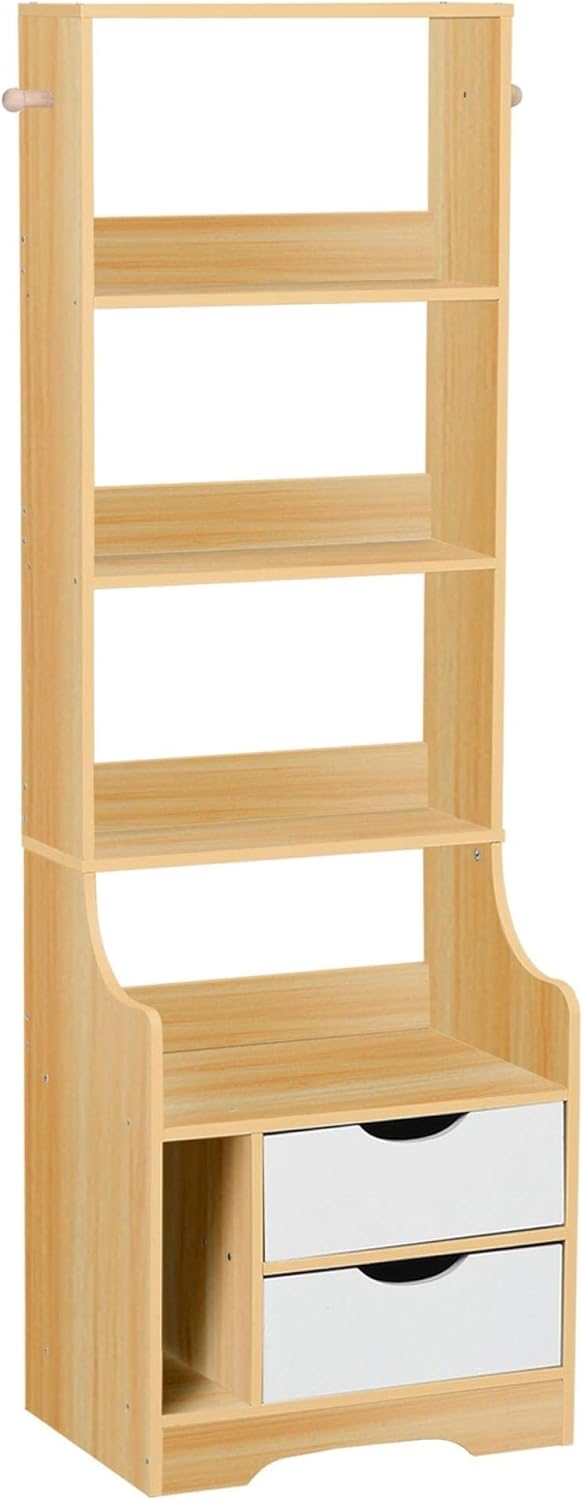 Wooden End Table with Lock Cabinet, Pack of 2 M558