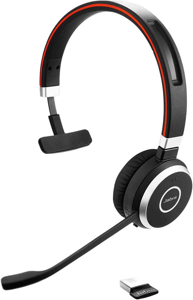 Jabra Evolve 65 UC Wireless Headset Mono with Link 370 USB Adapter O3907