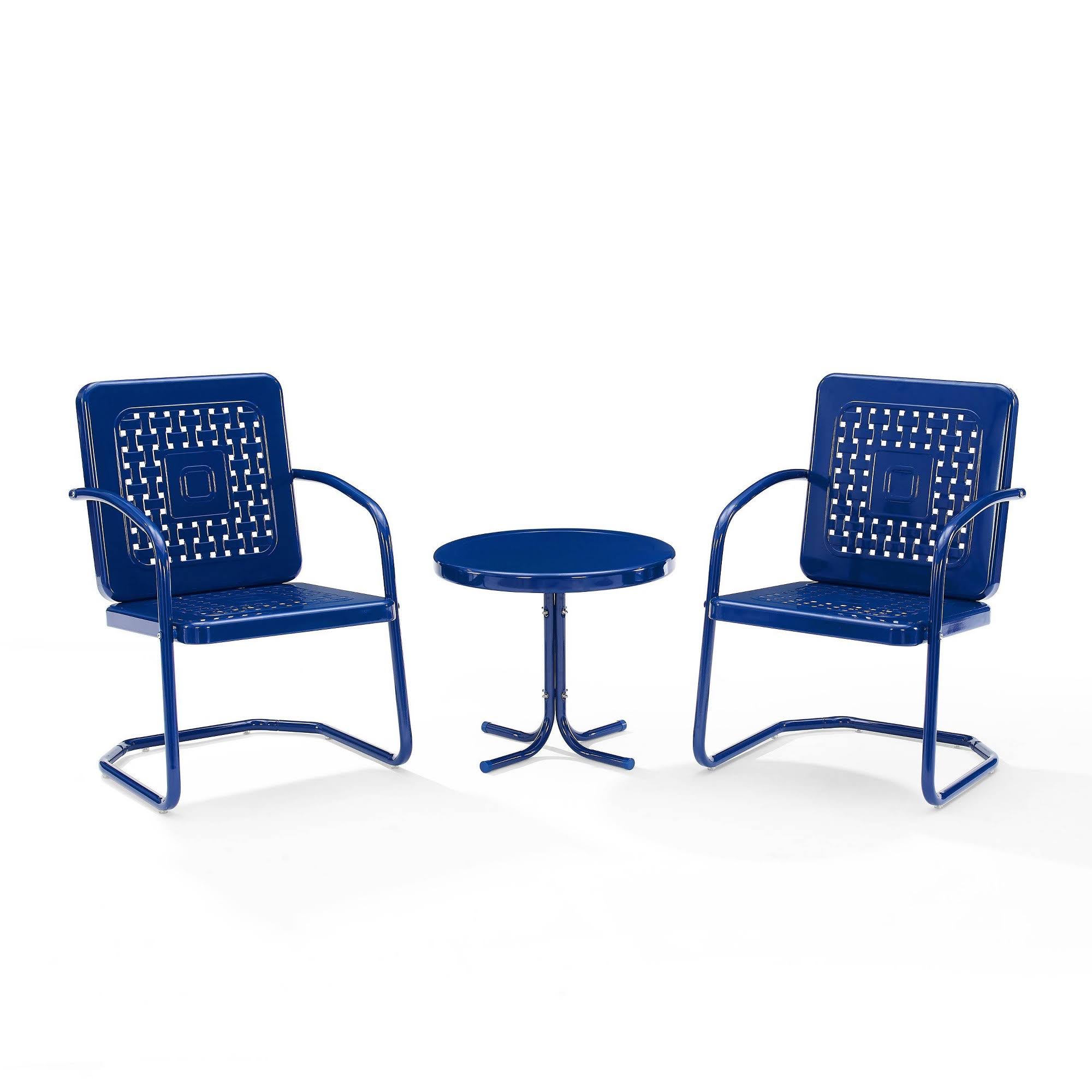 Navy 3-Piece Metal Patio Conversation Set K5074