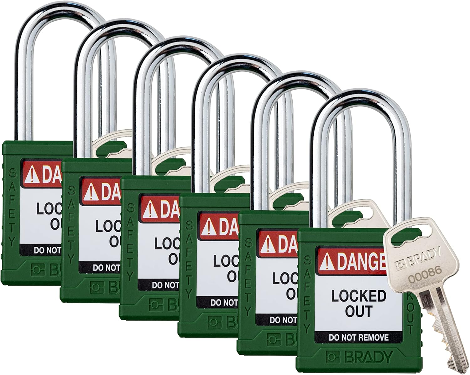 Safety Lockout Padlock Sets 6 Pack Orange Keyed Different 1 Key Per Lock G10408