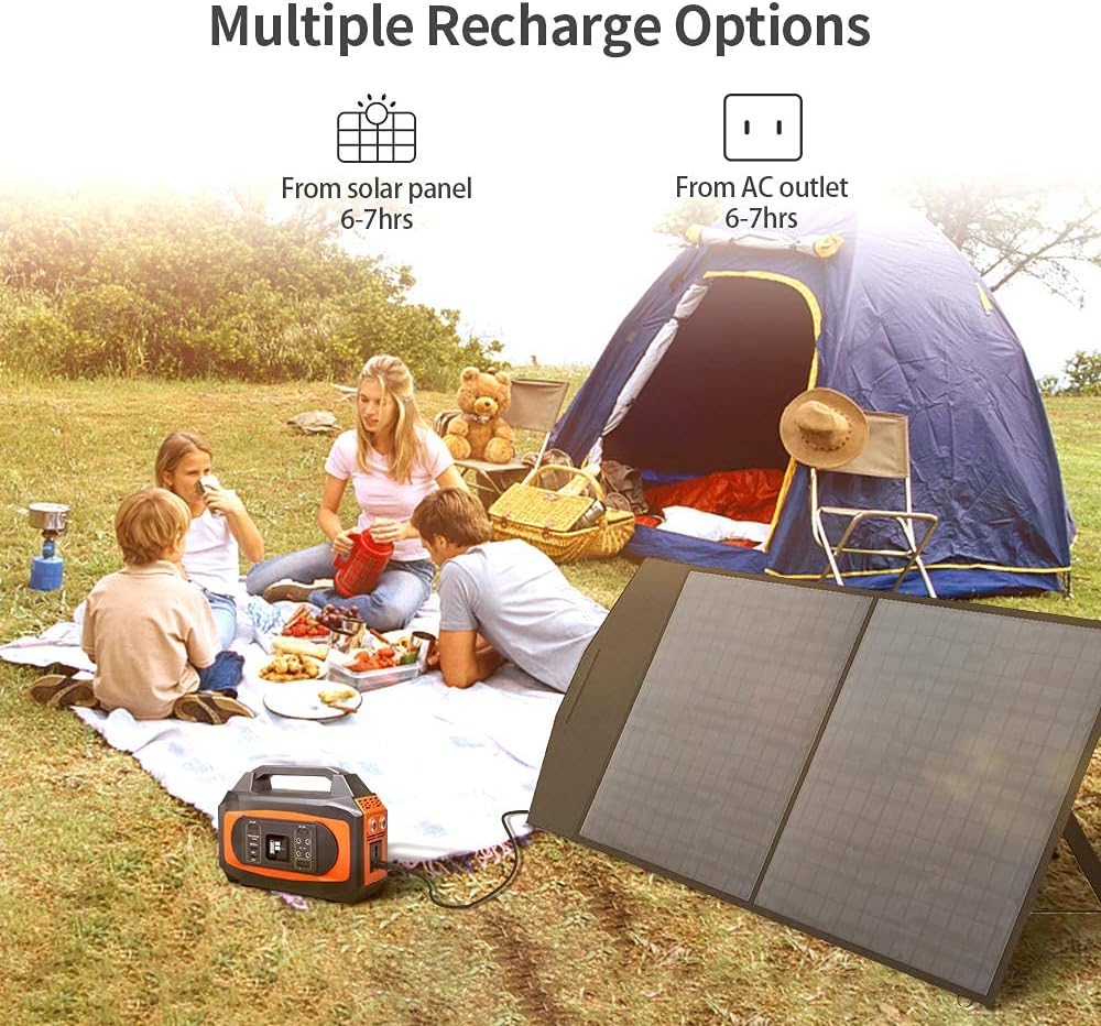 Portable Power Station 500W, 444Wh/120000mAh, 110V Pure Sine Wave AC Outlet Lithium Battery Solar Generator P705668