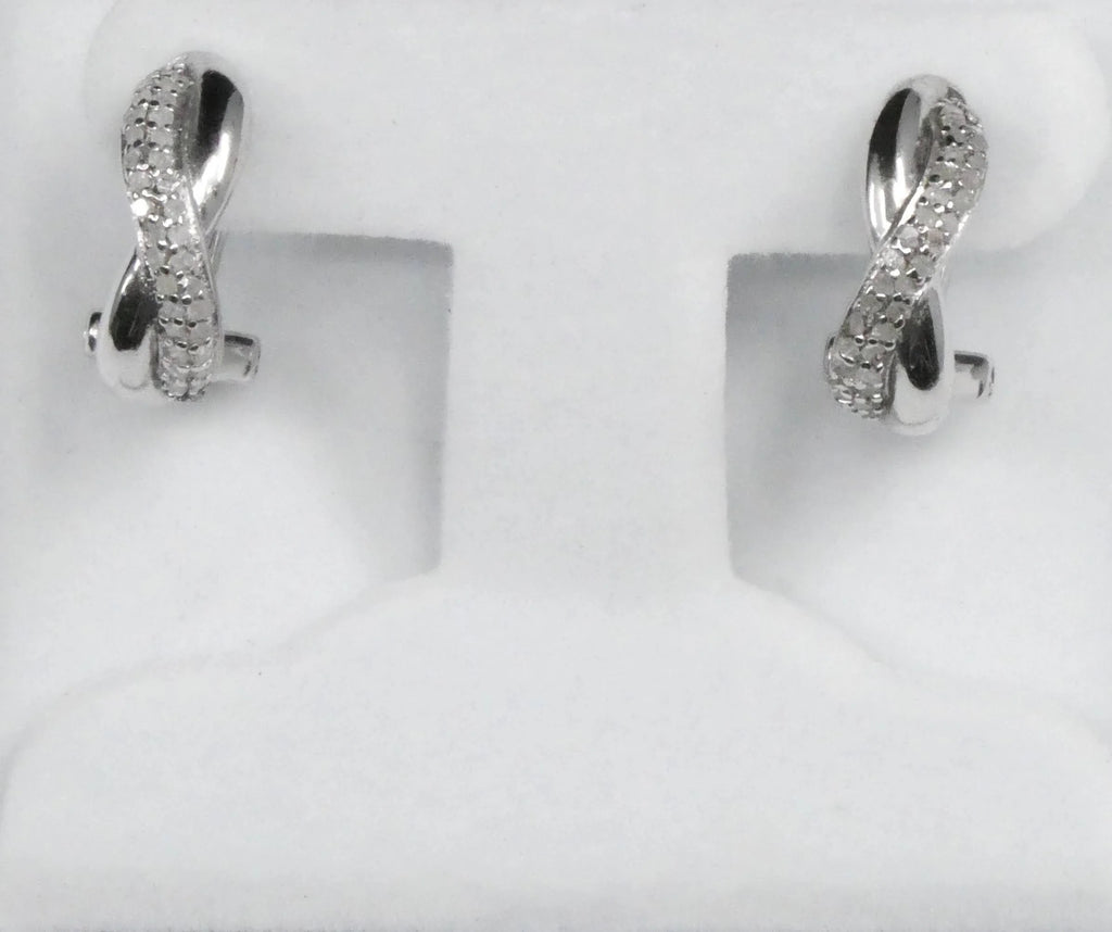 Sterling Silver Twist Hoop Earrings G1507