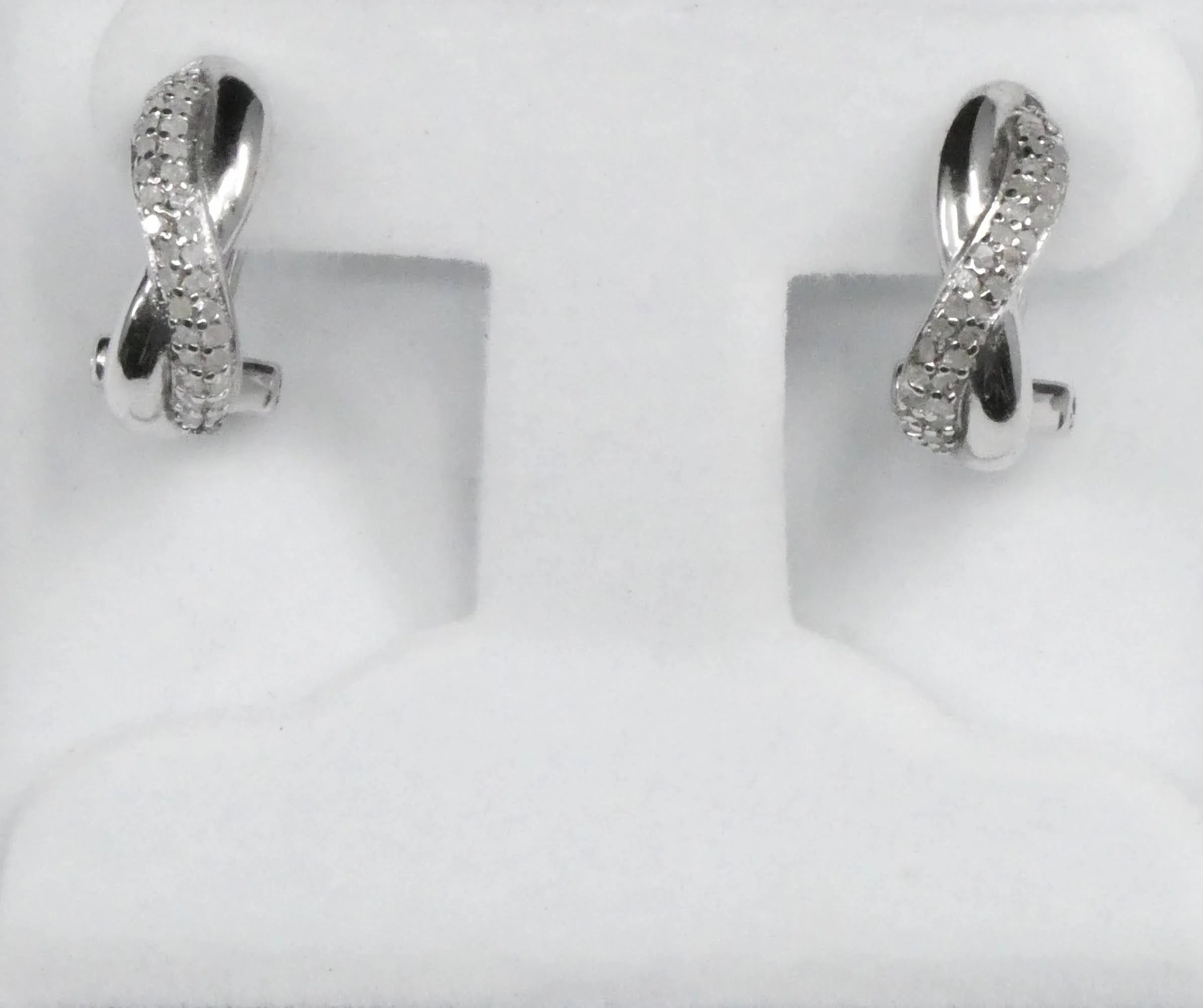 Sterling Silver Twist Hoop Earrings G1507